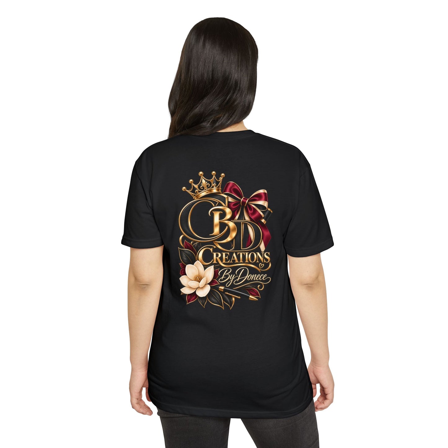 Graphic T-Shirt — "CBD Creations By Dawna" Gold Crown Floral Design