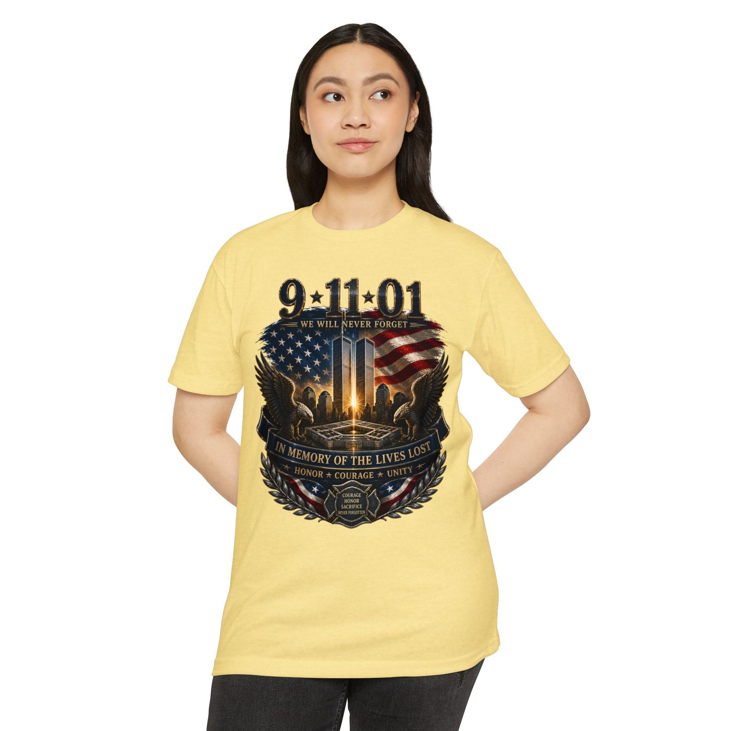 9/11 Memorial T-Shirt – "We Will Never Forget" Tribute Tee