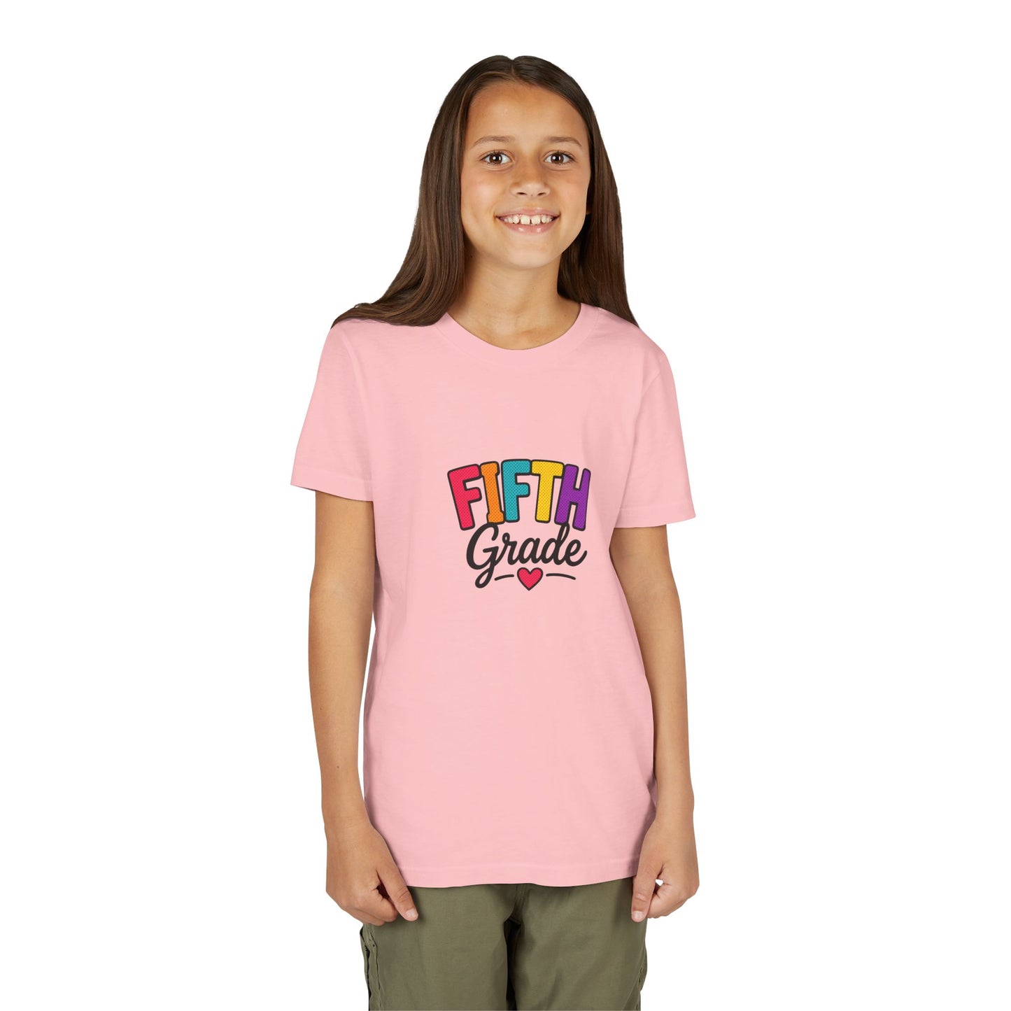 Fifth Grade Kids T‑Shirt – Colorful Back-to-School Tee with Heart