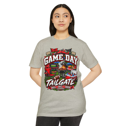 Game Day Tailgate T-Shirt — Grill, Chill & Cheer Football Tee