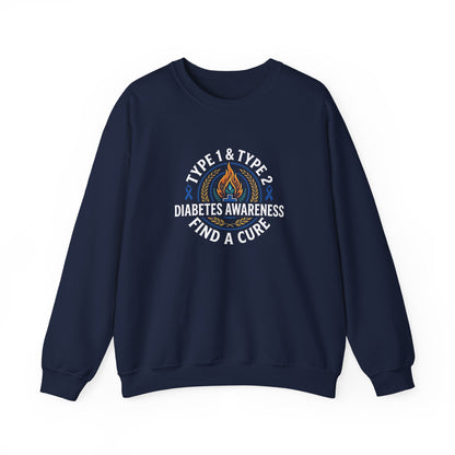 Type 1 & Type 2 Find a Cure Diabetes Awareness Sweatshirt