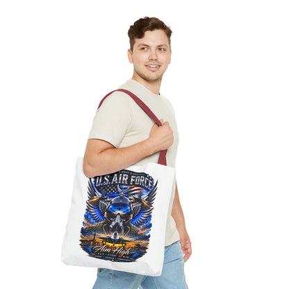 U.S. Air Force Aviator Tote Bag – 'Aim High' Military Pilot Design