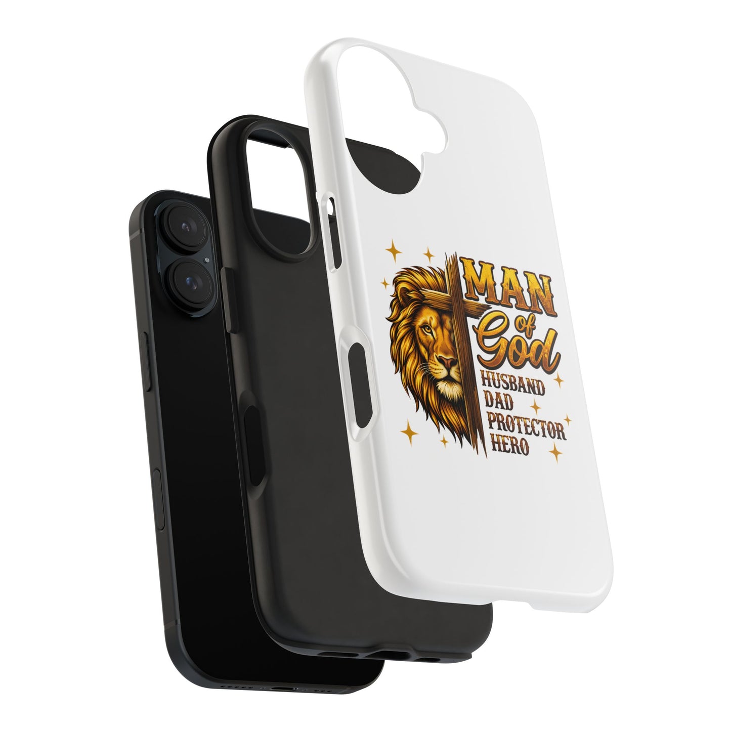 Man of God Lion Phone Case — ‘Man of God’ Christian Protector Dad Gift