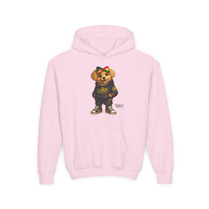Youth Hoodie — Black Excellence Bear Graphic Sweatshirt (Kids)
