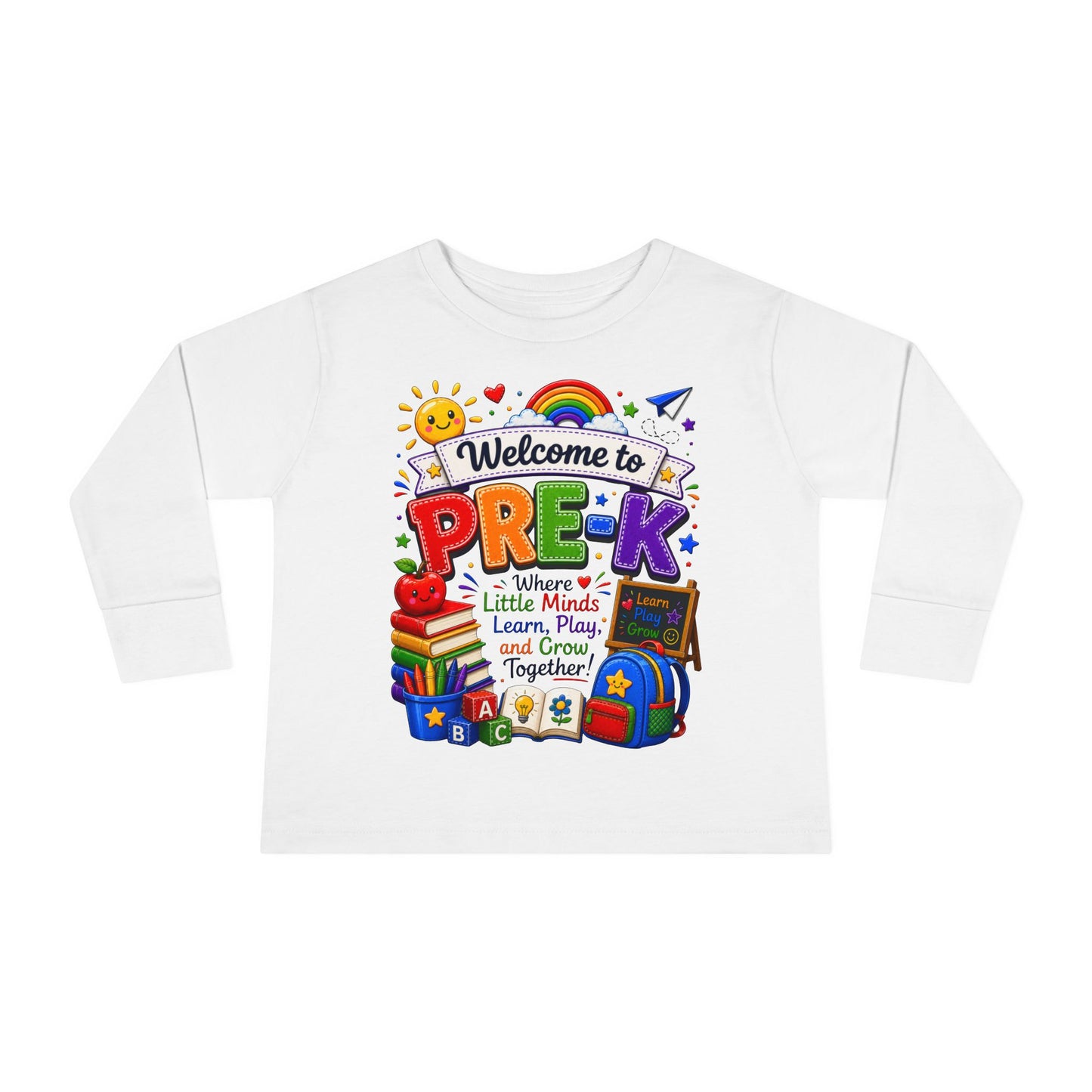 Welcome to Pre-K Toddler Long Sleeve Tee — Cute Back-to-School Preschool Shirt