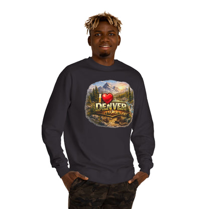 I  Denver Scenic Sweatshirt - Mountain Landscape Crewneck