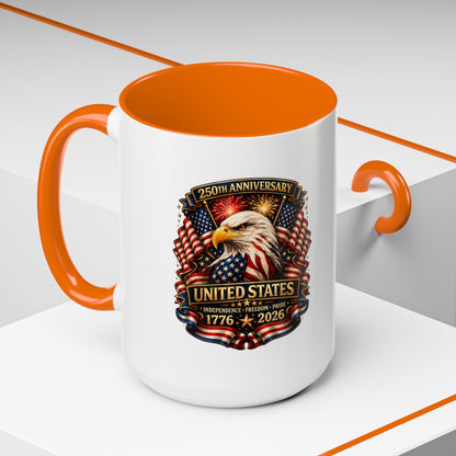 Patriotic Eagle Coffee Mug - United States 250th Anniversary 1776-2026