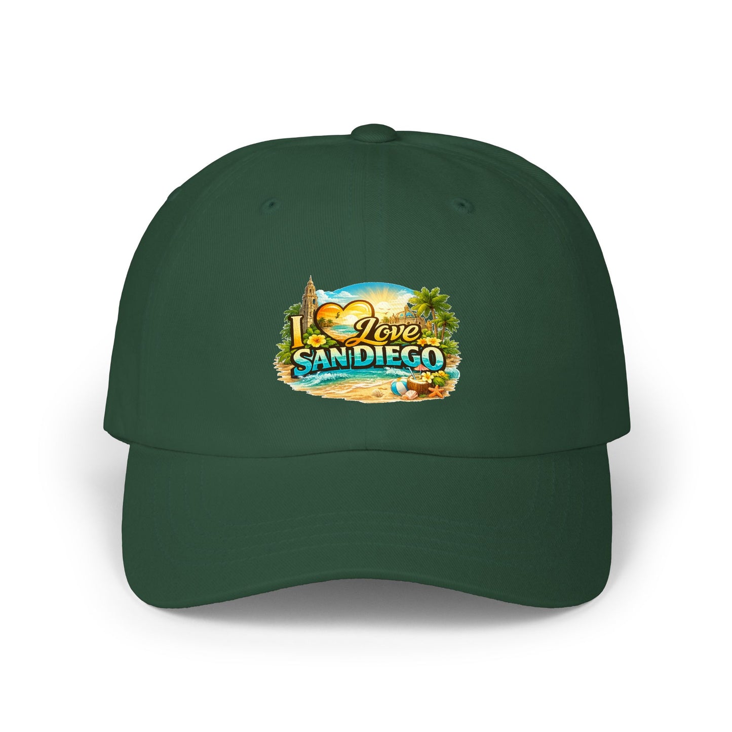 I Love San Diego Dad Cap — Vintage Beach Souvenir Hat