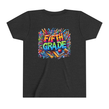 Fifth Grade Kid's Tee - Colorful School Supplies Back to School T-Shirt