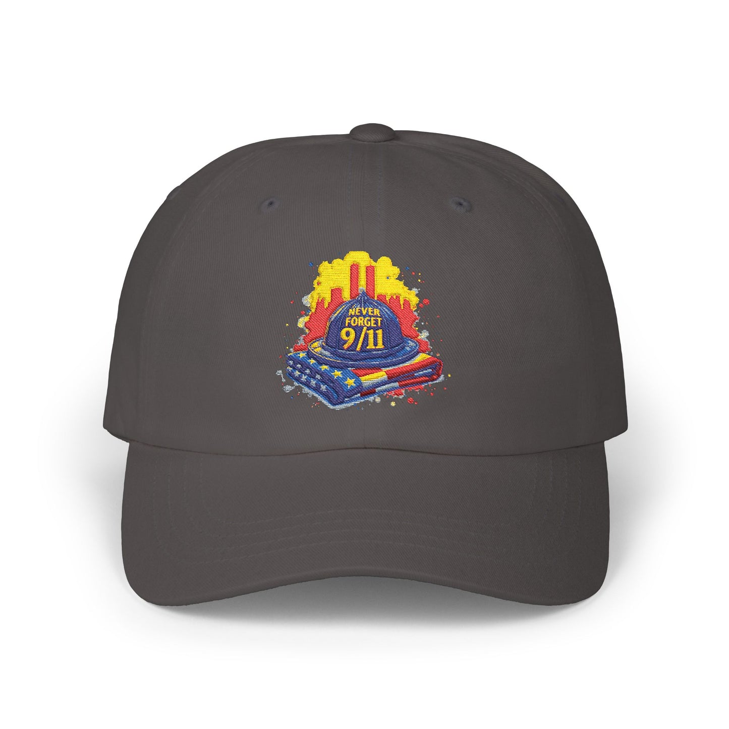 Dad Cap – 9/11 Tribute Firefighter Helmet & American Flag Embroidered Hat