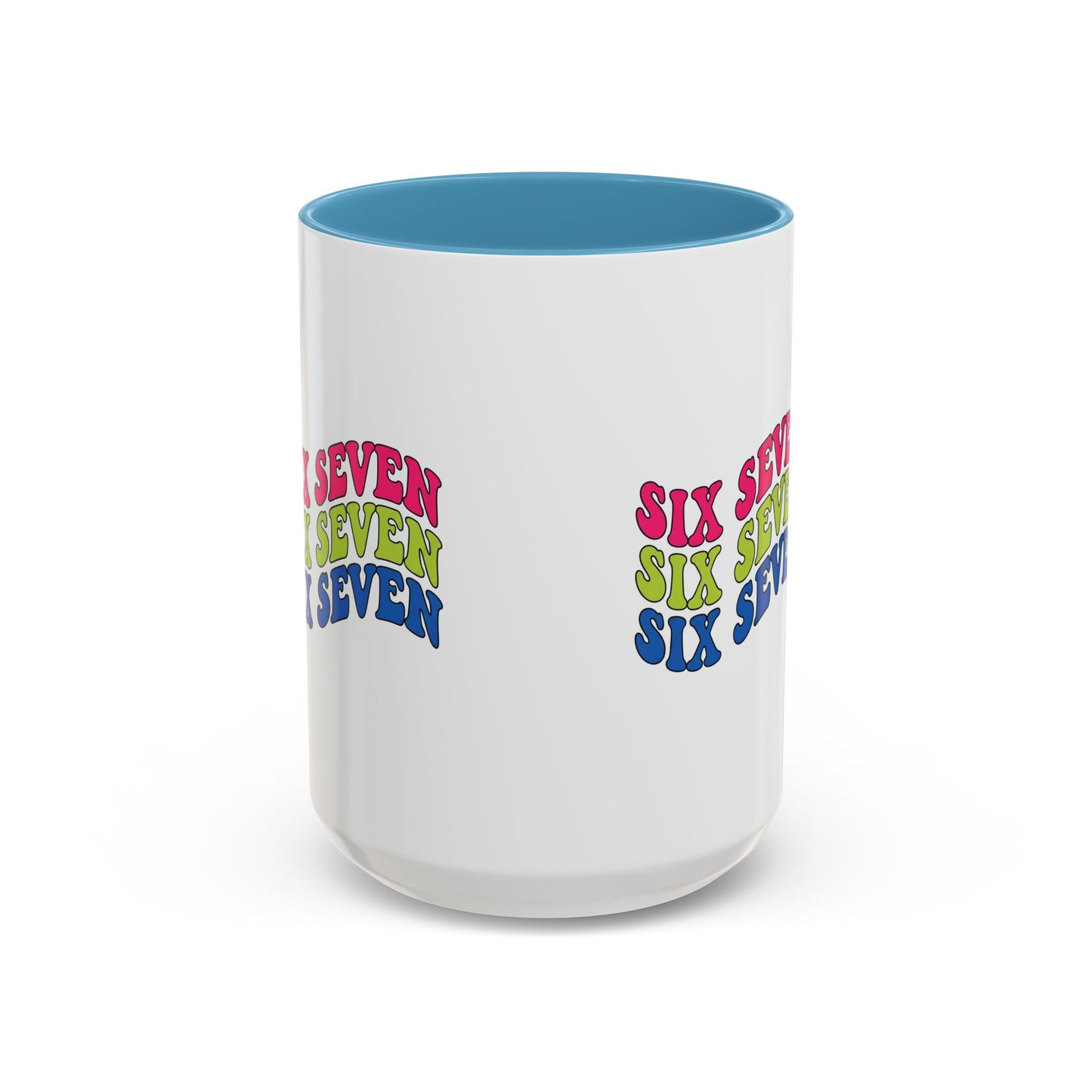 Six Seven Retro Accent Coffee Mug — Colorful 11/15oz Ceramic Tea Cup