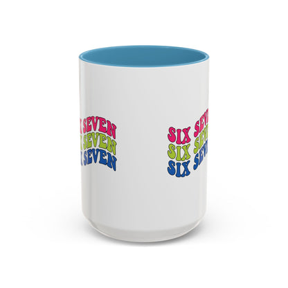 Six Seven Retro Accent Coffee Mug — Colorful 11/15oz Ceramic Tea Cup