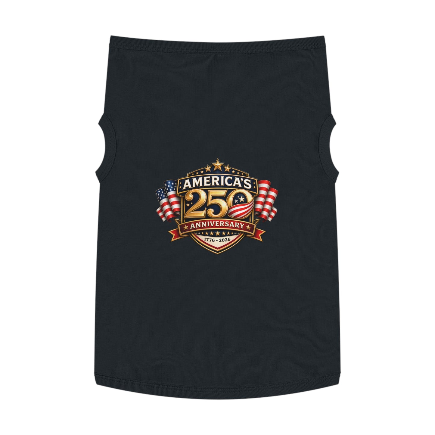 Pet Tank Top — "America's 250th Anniversary" Patriotic Dog Shirt (1776–2026)