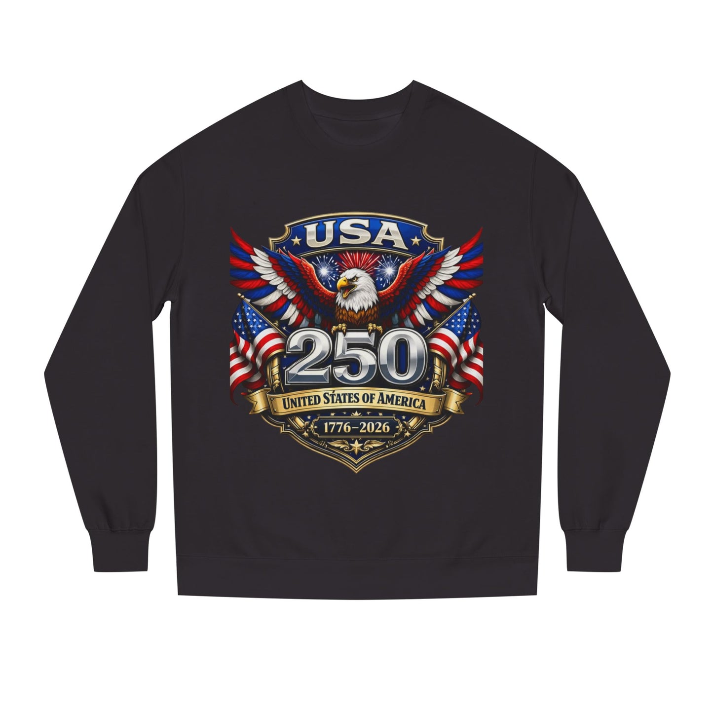 USA 250th Anniversary Sweatshirt — Patriotic Eagle 1776–2026 Crewneck