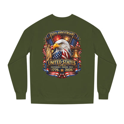250th Anniversary United States Crewneck Sweatshirt — Eagle & American Flag 1776–2026