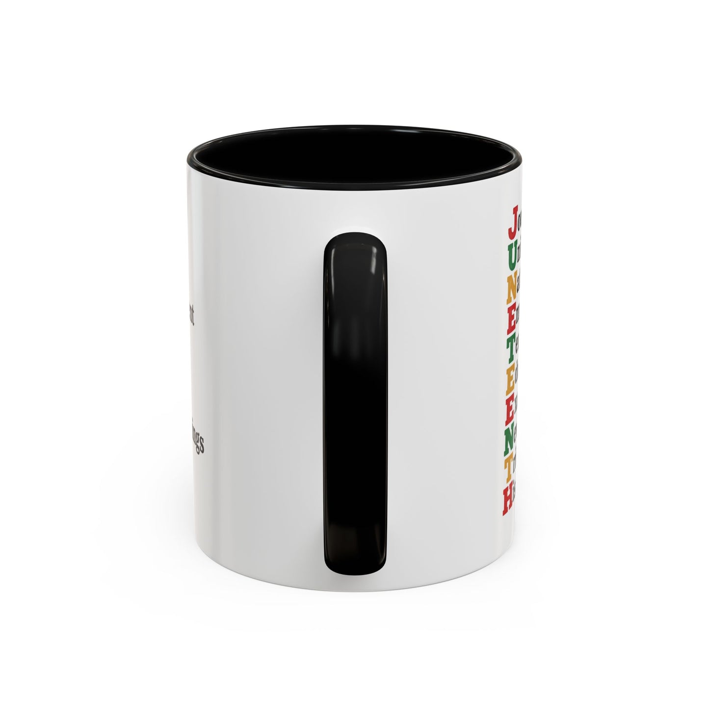 Juneteenth Acronym Accent Coffee Mug – Journey Unity Nation Empowerment (11/15oz)