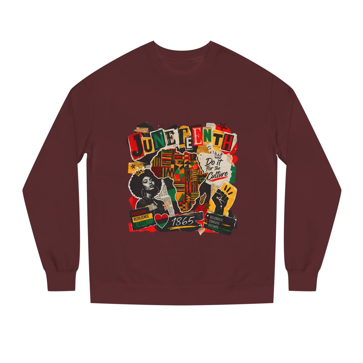 Juneteenth Celebration Sweatshirt — African Heritage '1865' Graphic Crewneck