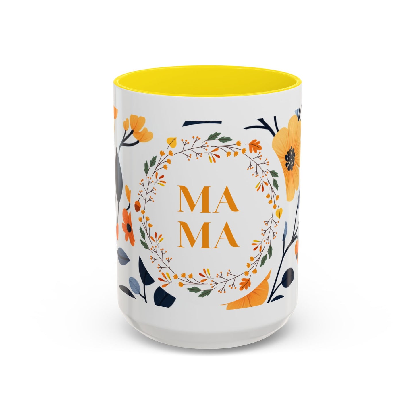 Mama Floral Accent Coffee Mug — Yellow Flower Mother's Day Gift (11/15oz)