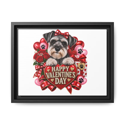 Valentine’s Day Schnauzer Framed Canvas