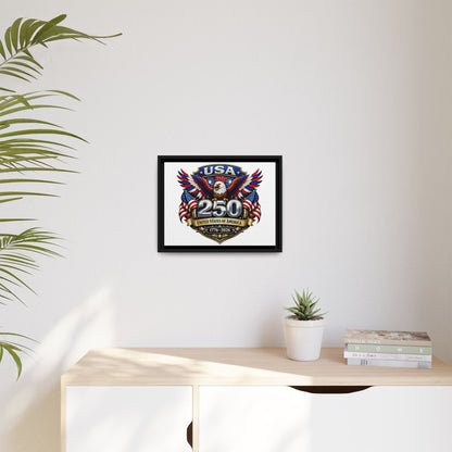USA 250 Anniversary Framed Canvas — Patriotic Eagle 1776–2026 Wall Art