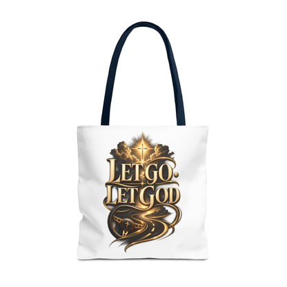 Let Go Let God Inspirational Tote Bag — Christian Faith Prayer Gift