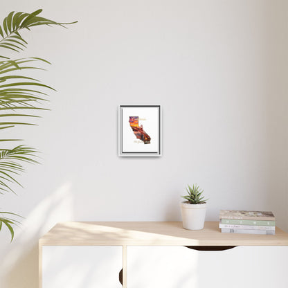 California Golden Gate Map Matte Canvas Print (Framed)