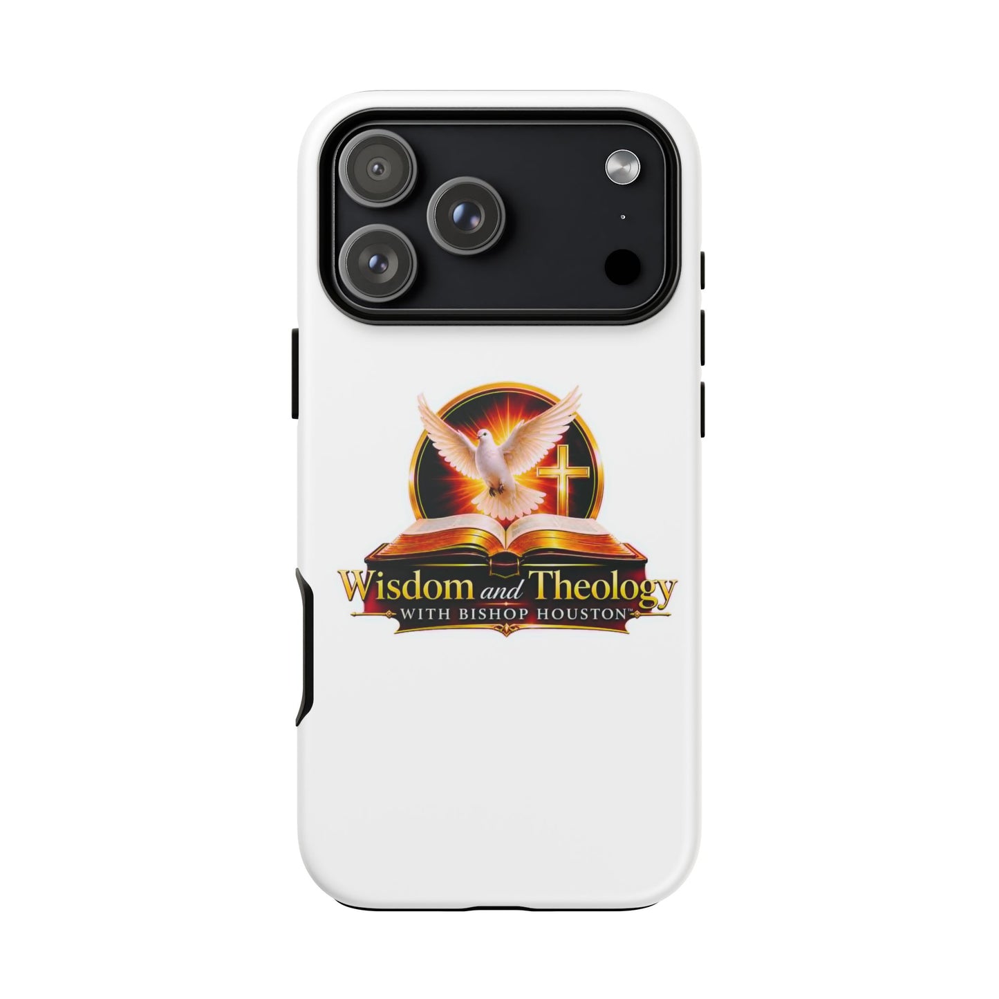 Wisdom and Theology Phone Case — Christian Dove & Cross Protective Tough Case