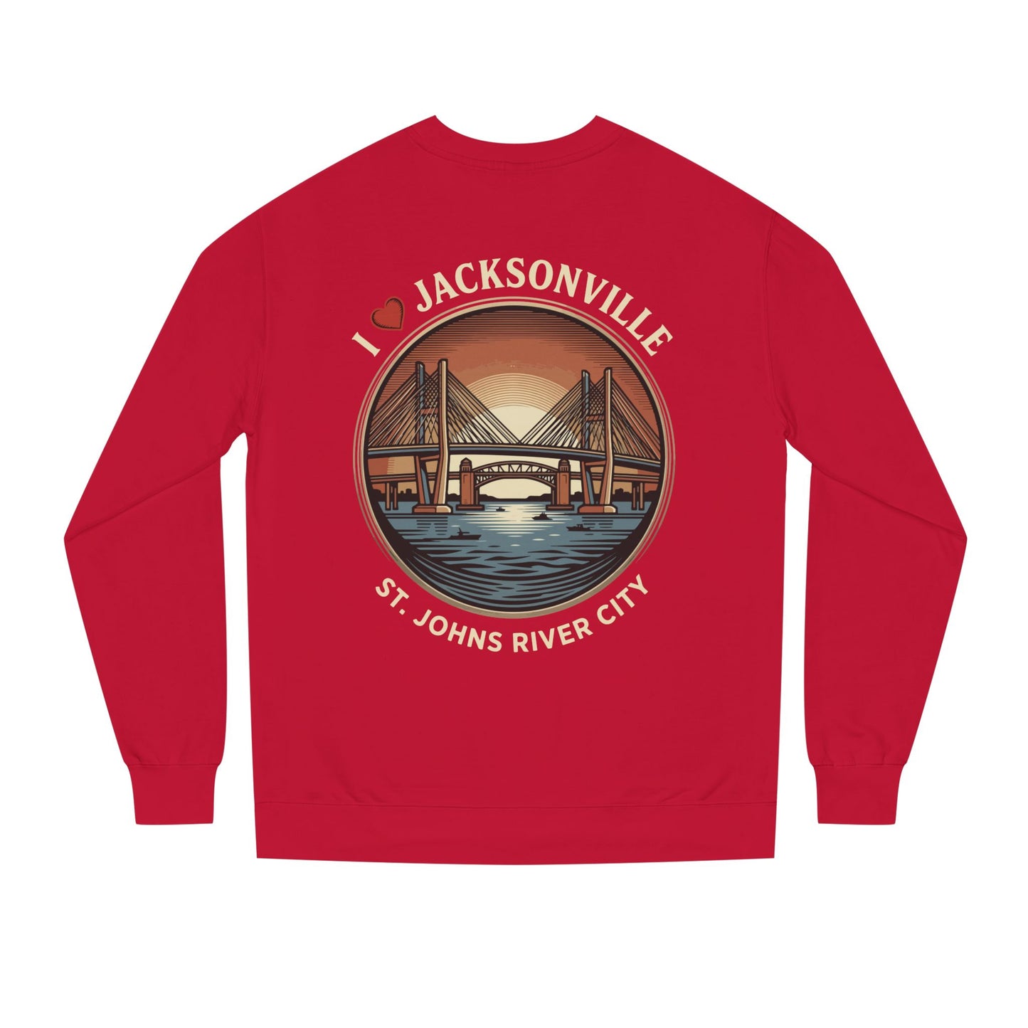 Jacksonville Crewneck Sweatshirt — I  Jacksonville St. Johns River City Graphic