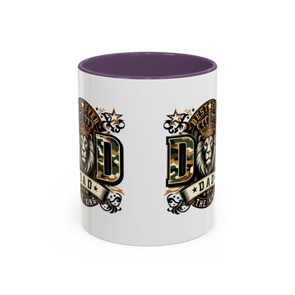 Dad Coffee Mug — "Best Ever Dad" Lion Crest Accent Mug (11/15oz)
