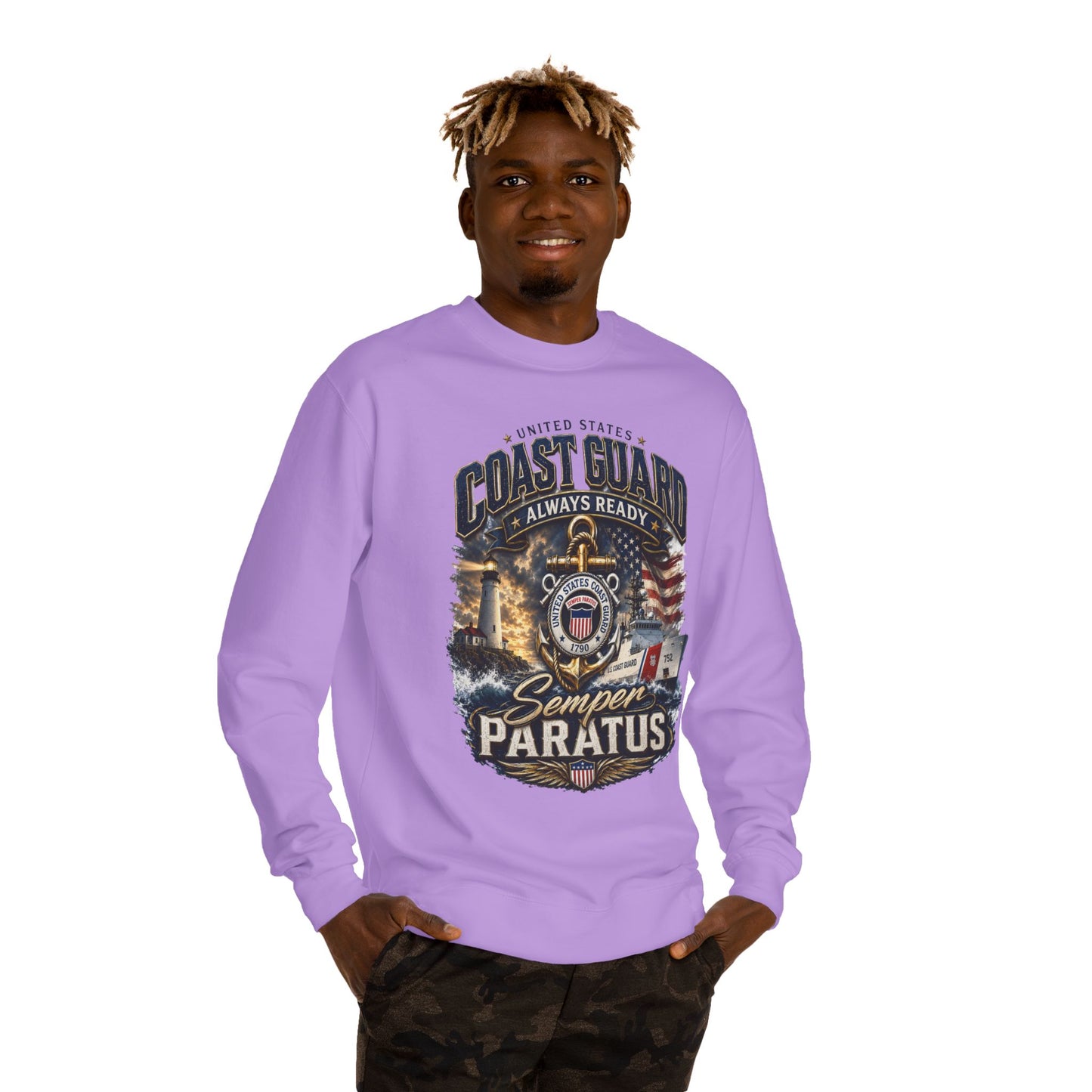 Coast Guard Semper Paratus Sweatshirt — USCG Always Ready Veteran Crewneck