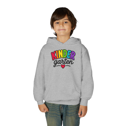 Kindergarten Kids Hoodie — Colorful Heart Graphic Back-to-School Sweatshirt