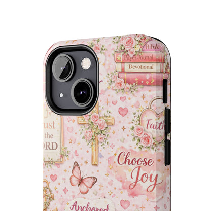 Anchored In Christ Phone Case | Christian floral iPhone Case
