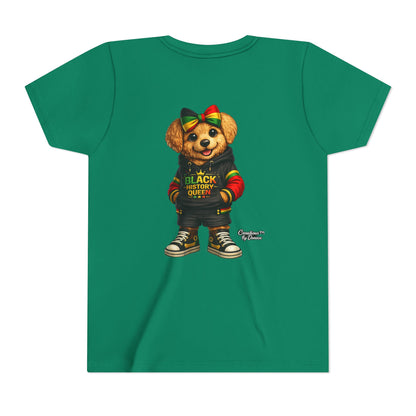 Youth Tee — Black History Queen Bear Graphic T-Shirt