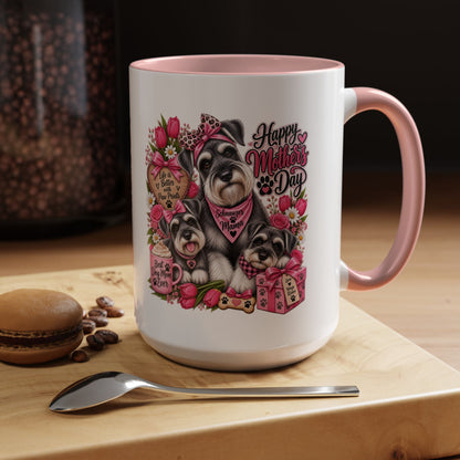 Mother's Day Schnauzer Coffee Mug — Happy Mother’s Day Dog Mom Accent Mug