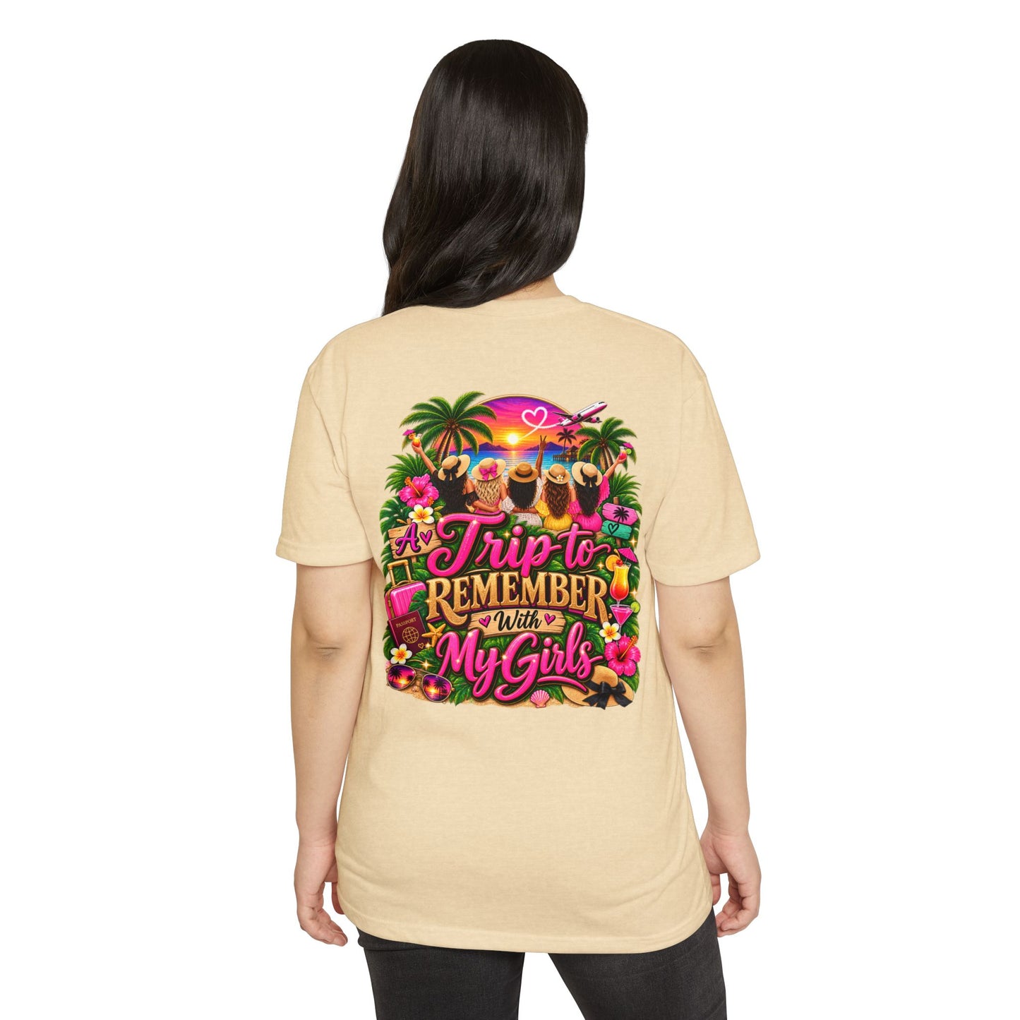 T-Shirt — 'A Trip to Remember With My Girls' Tropical Bachelorette/Besties Tee