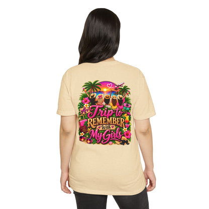 T-Shirt — 'A Trip to Remember With My Girls' Tropical Bachelorette/Besties Tee