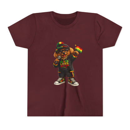 Youth Tee — Kid Bear Black Lives Matter Rasta Flag Shirt