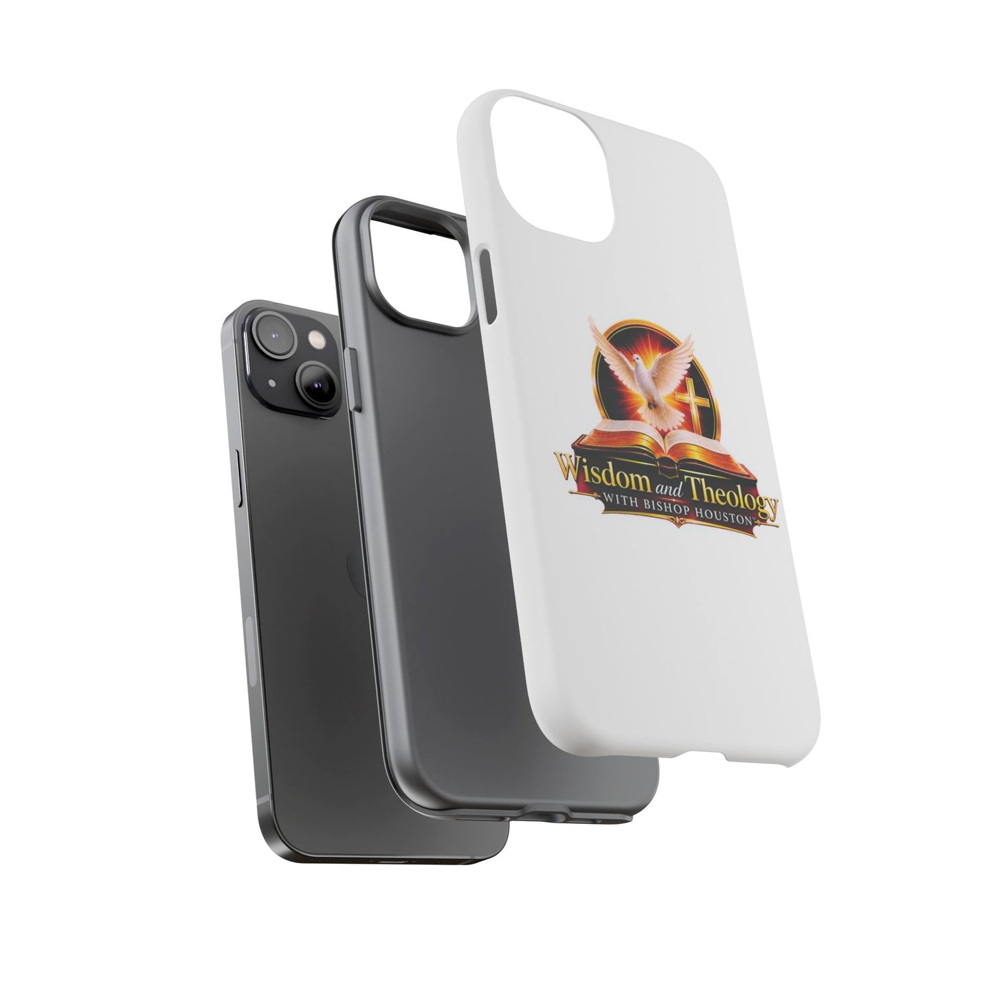 Wisdom and Theology Phone Case — Christian Dove & Cross Protective Tough Case