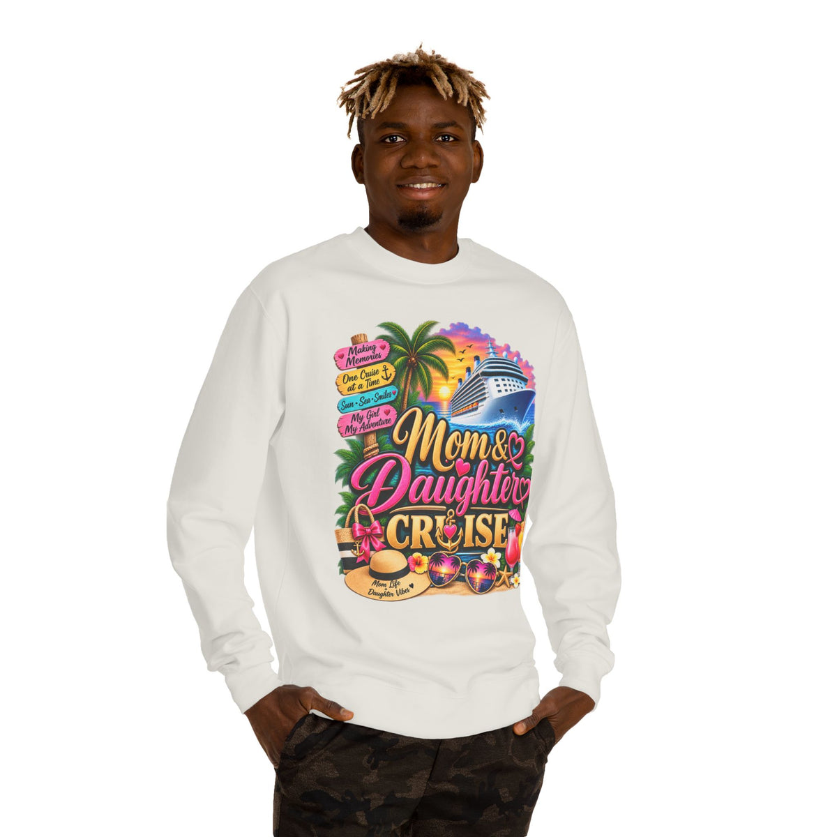 Mom & Daughter Cruise Sweatshirt — Tropical Vacation Cruise Crewneck