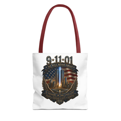 9·11 Memorial Tote Bag — We Will Never Forget Tribute Tote