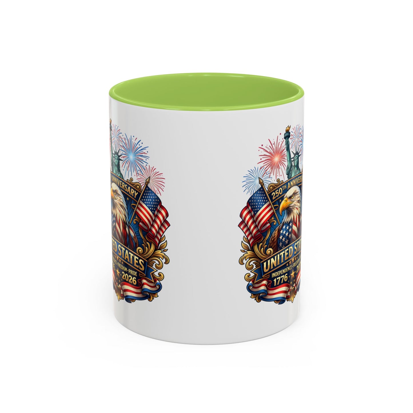 Patriotic Coffee Mug — United States 250th Anniversary Eagle & Fireworks (11/15oz)