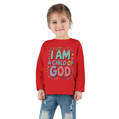 I Am a Child of God Toddler Long Sleeve Tee — Cute Christian Kids Shirt
