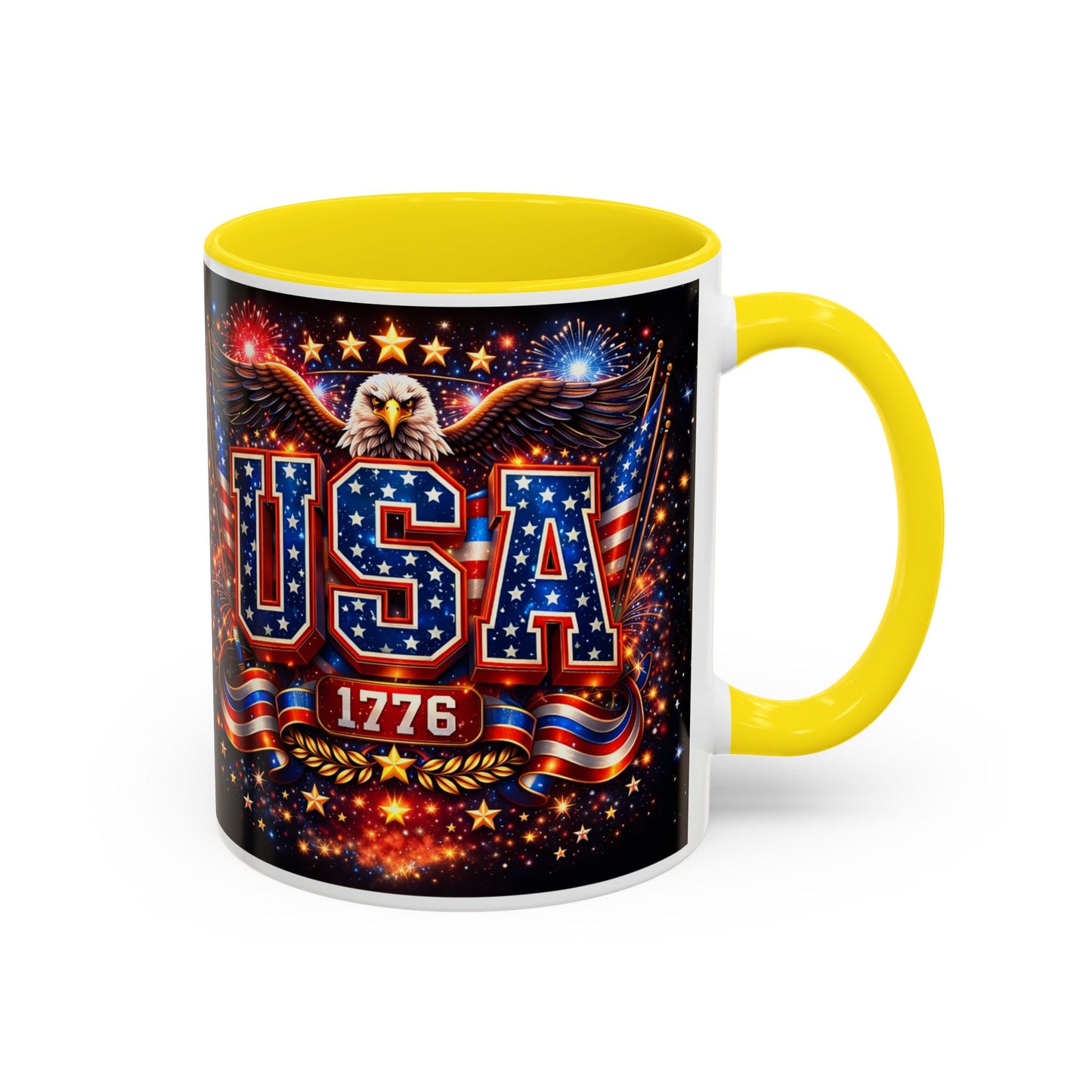 USA Eagle Coffee Mug – Patriotic 1776 Accent Mug (11/15oz)