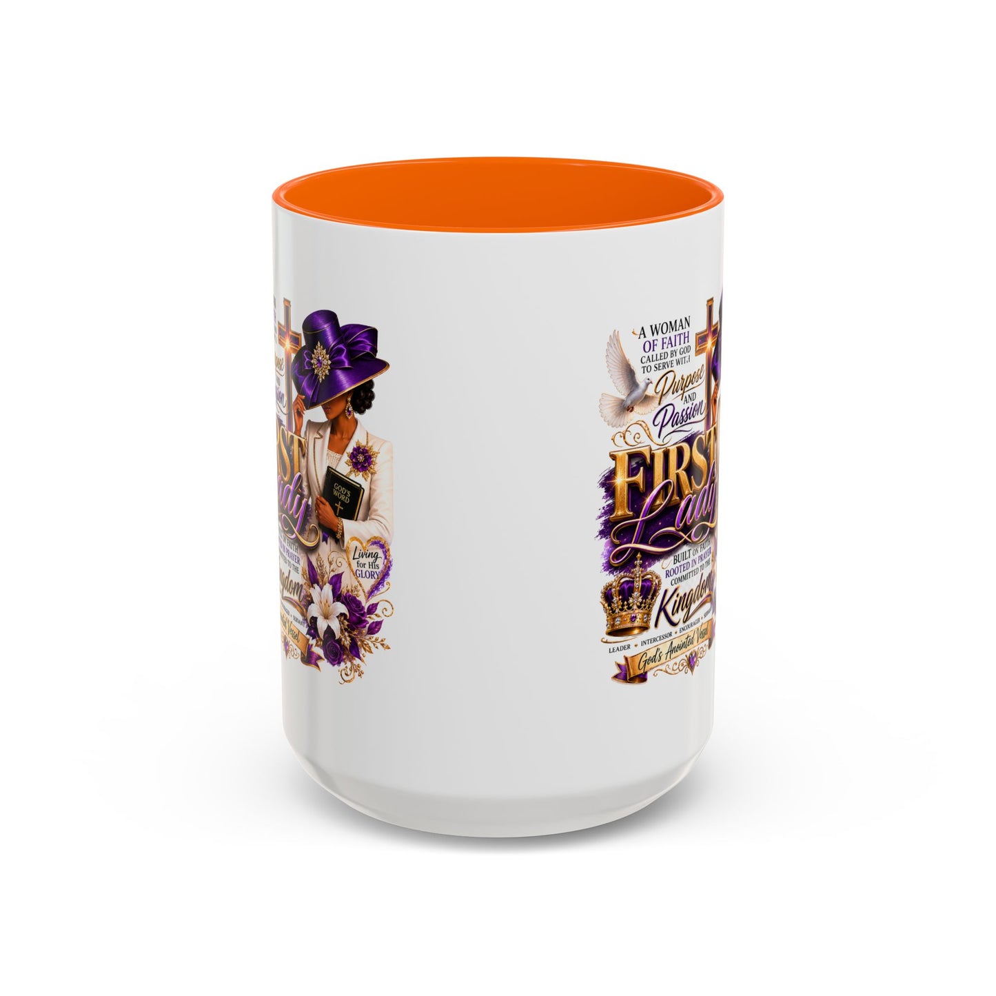 First Lady of Faith Accent Coffee Mug — Inspirational Christian Gift (11/15oz)
