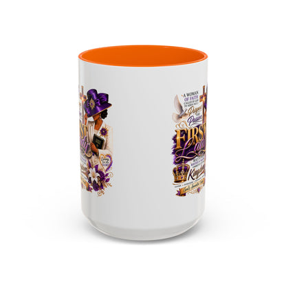 First Lady of Faith Accent Coffee Mug — Inspirational Christian Gift (11/15oz)