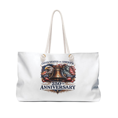 250th Anniversary USA Liberty Bell Weekender Bag — Patriotic Travel Tote