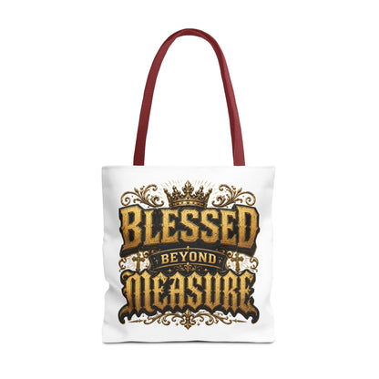 Blessed Beyond Measure Tote Bag — Inspirational Faith Canvas Tote