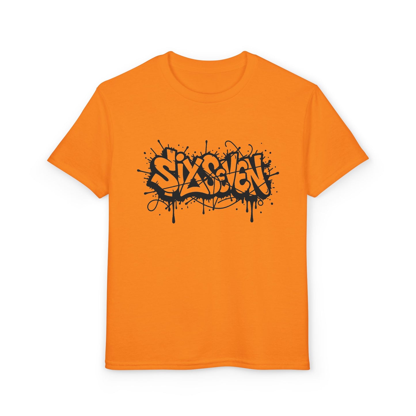 Youth T-Shirt — 'SixxSeven' Black Graffiti Drip Streetwear Tee