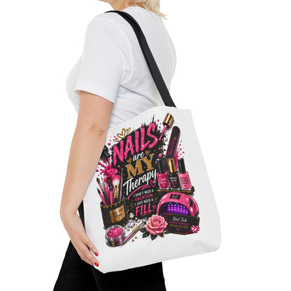 Nails Are My Therapy Tote Bag — Nail Tech Cosmetic Makeup Salon Gift