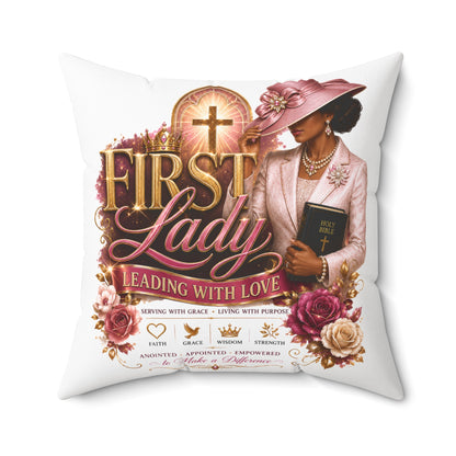 First Lady Decorative Pillow — 'First Lady: Leading With Love' Christian Accent Cushion